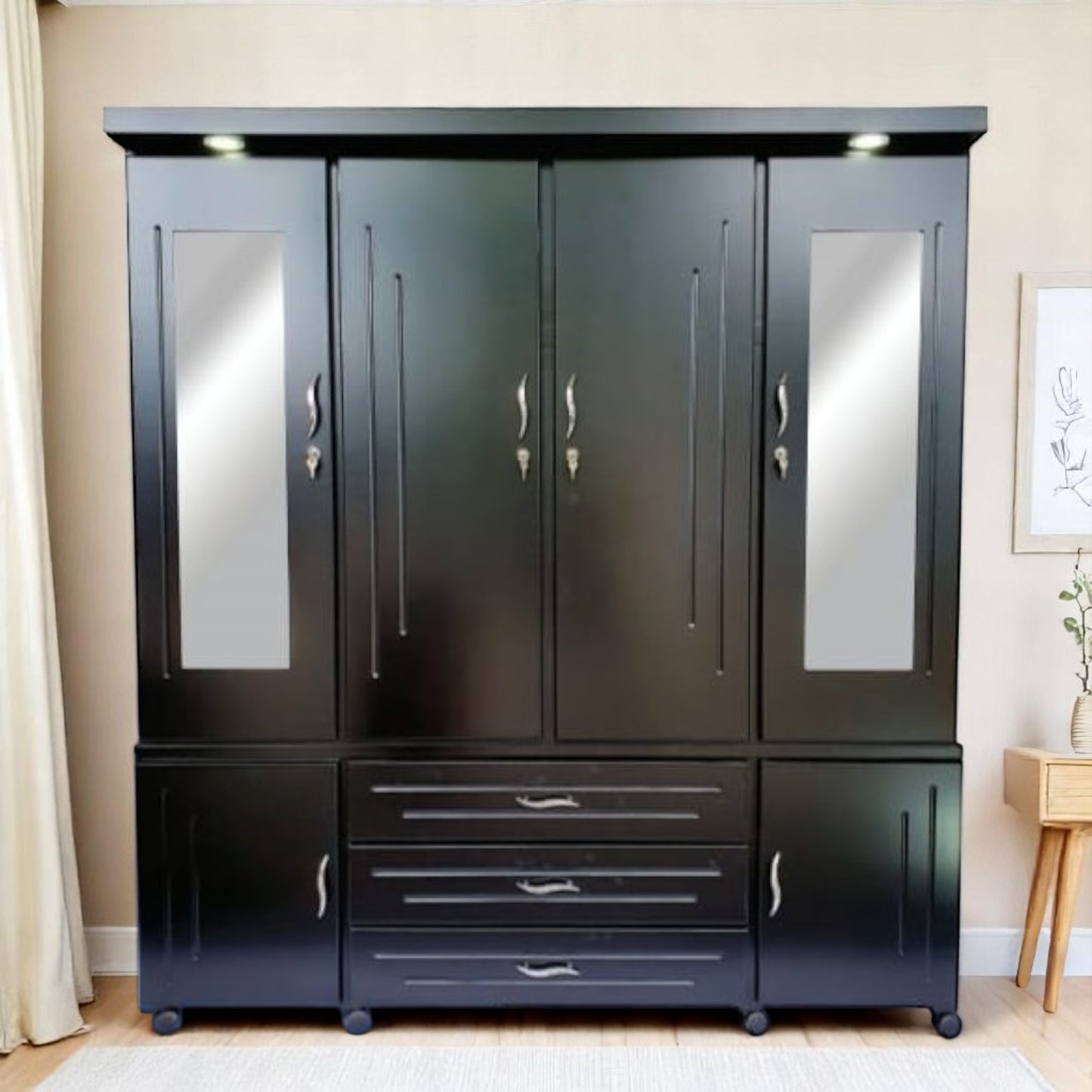 Armario Modular de 180 cm con Luces LED – El Toque de Lujo y Funcionalidad