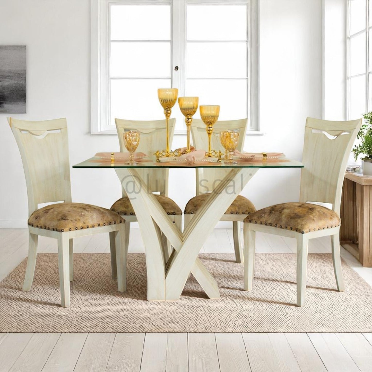 Comedor Cuchara con Base Arpa – Encanto Vintage y Artesanía en Cedro