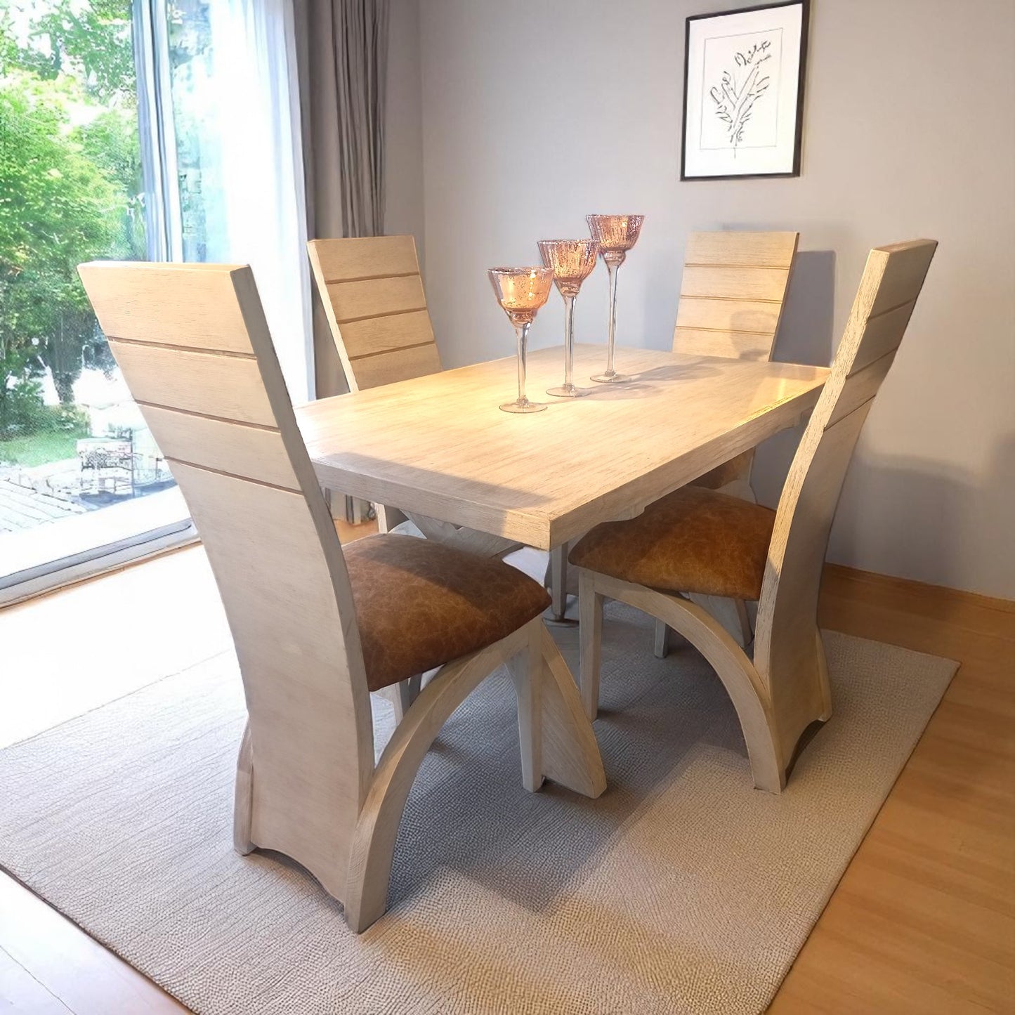 Comedor Deko – Diseño Curvo, Acabado Vintage y Comodidad Moderna