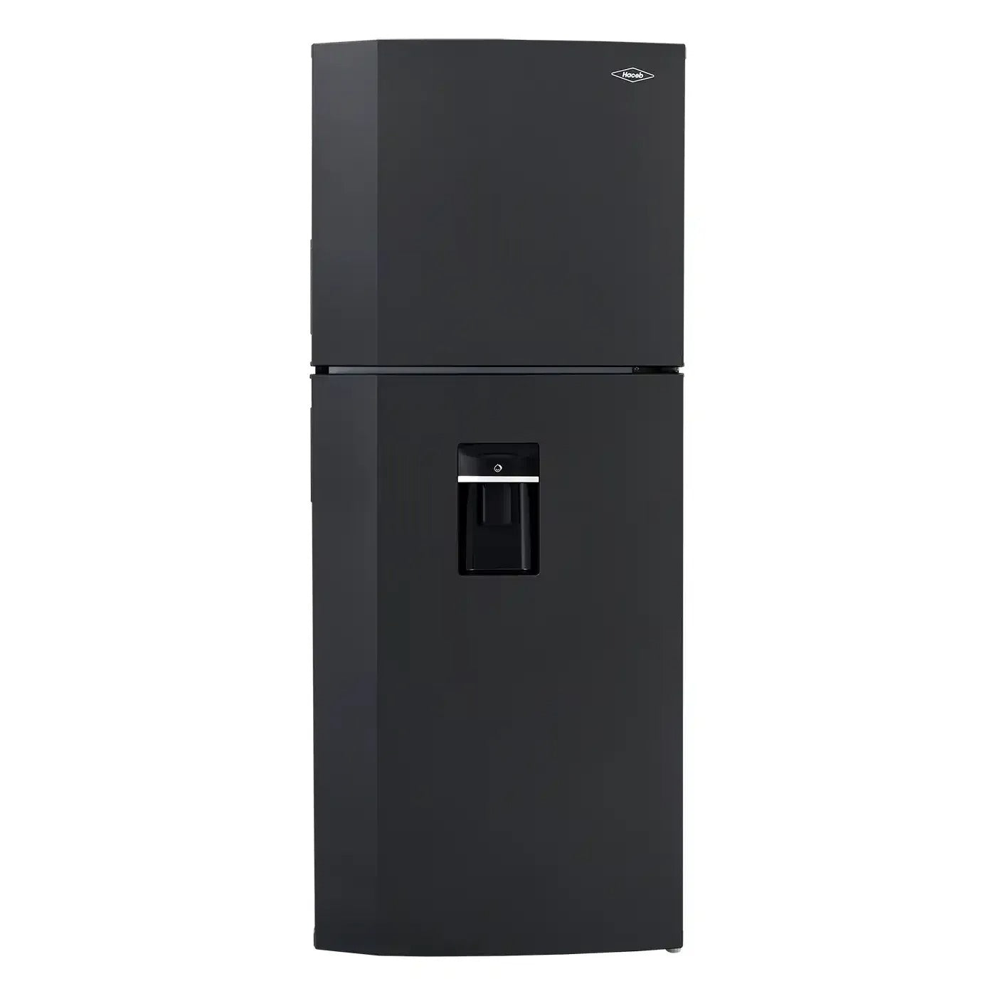 Nevera HACEB No frost Congelador Superior 391 litros N404 Manija Integrada Dispensador de Agua Gris Plomo