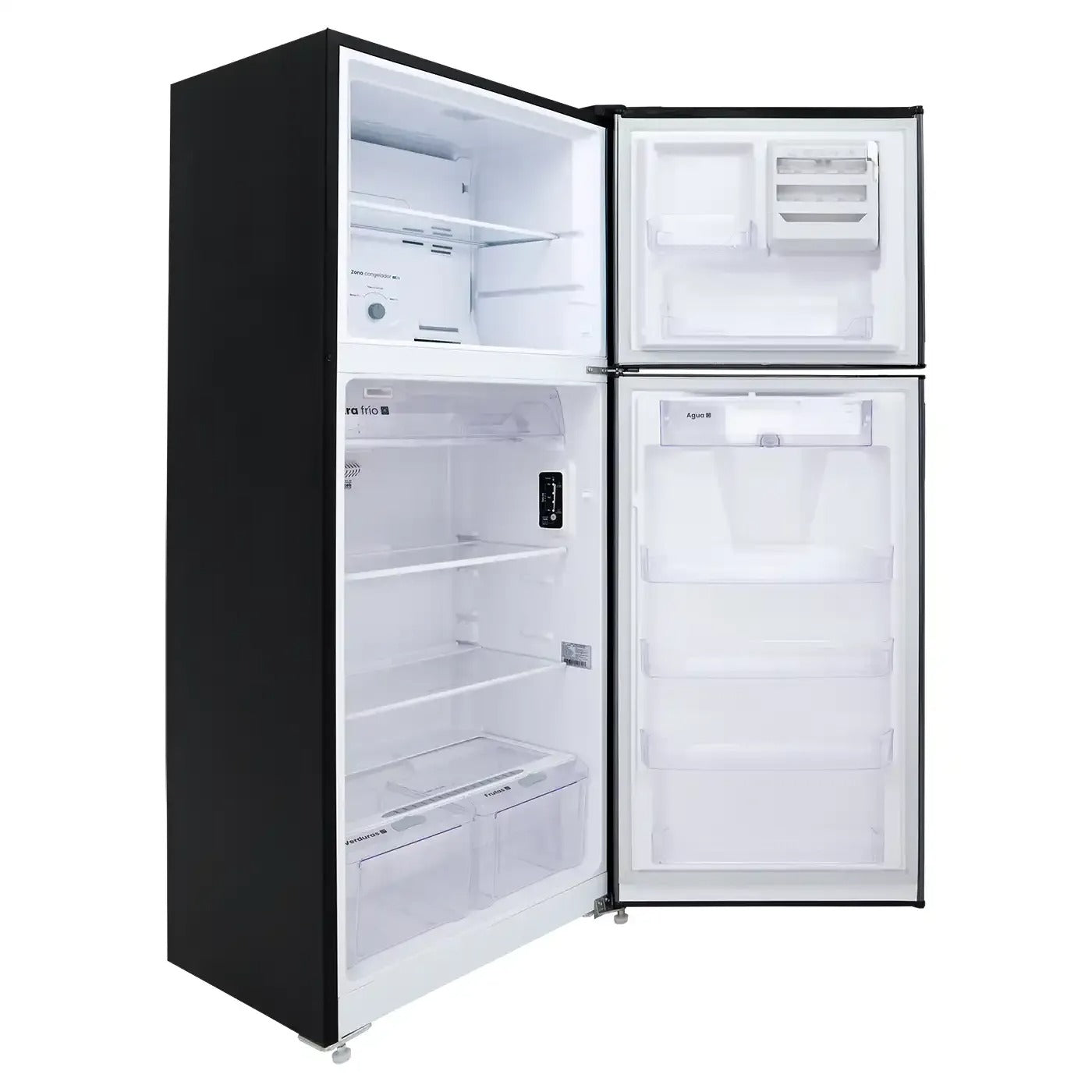 Nevera HACEB No frost congelador Superior 428 litros N448 Manija Externa Dispensador de Agua Negro Esmeralda