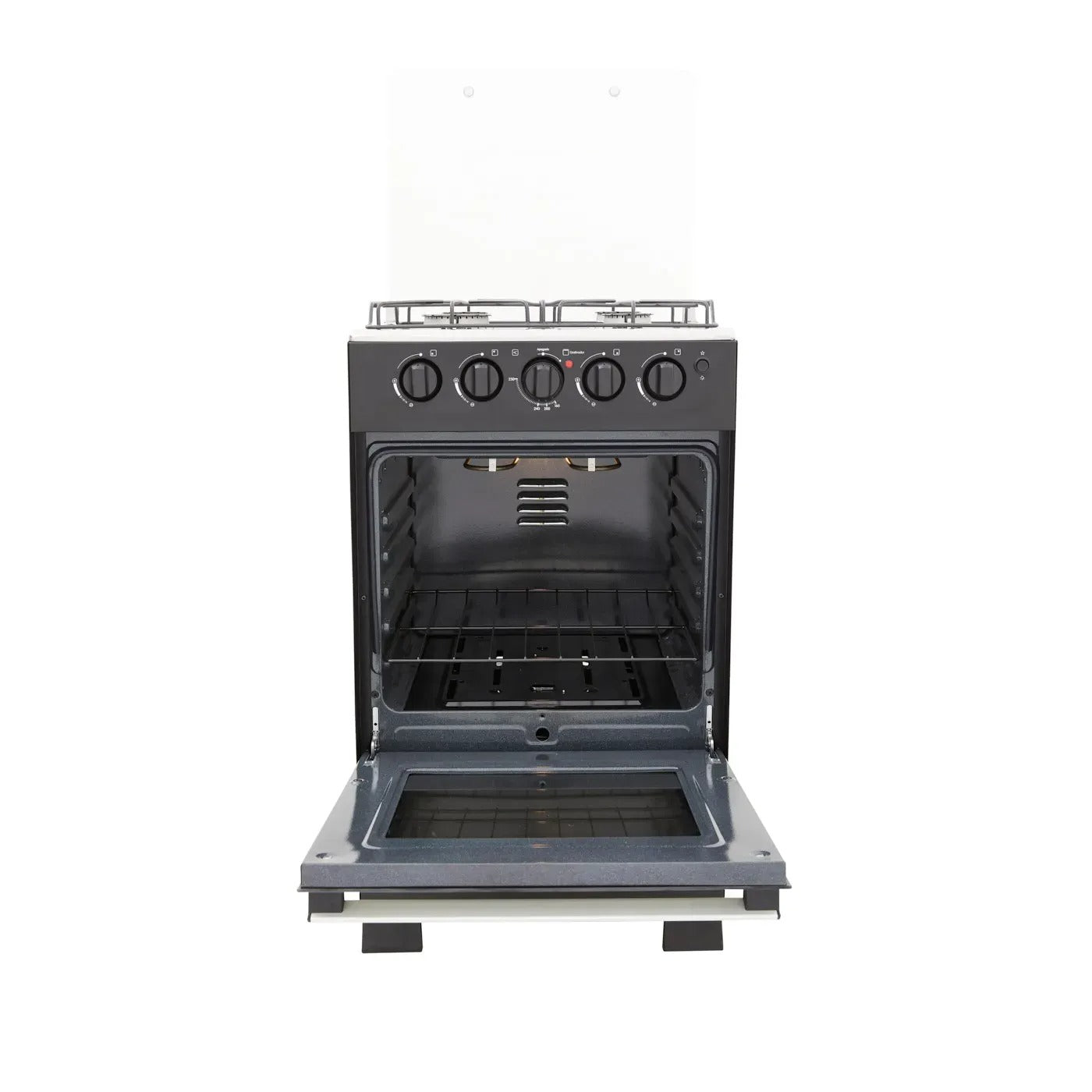 Estufa de Piso HACEB 4 Puestos Con Horno Gas Natural Romero Reflex 50-Vidrio Negro