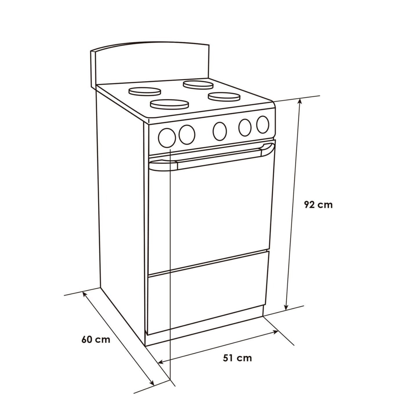Estufa de Piso ABBA 4 Puestos Con Horno Gas Natural AT101-5 Negro