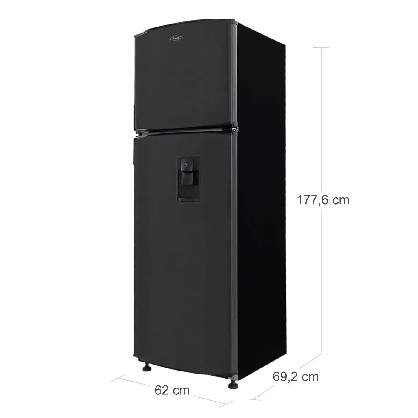 Nevera HACEB No Frost Congelador Superior 294 Litros N311 Manija Interna Inox Negro