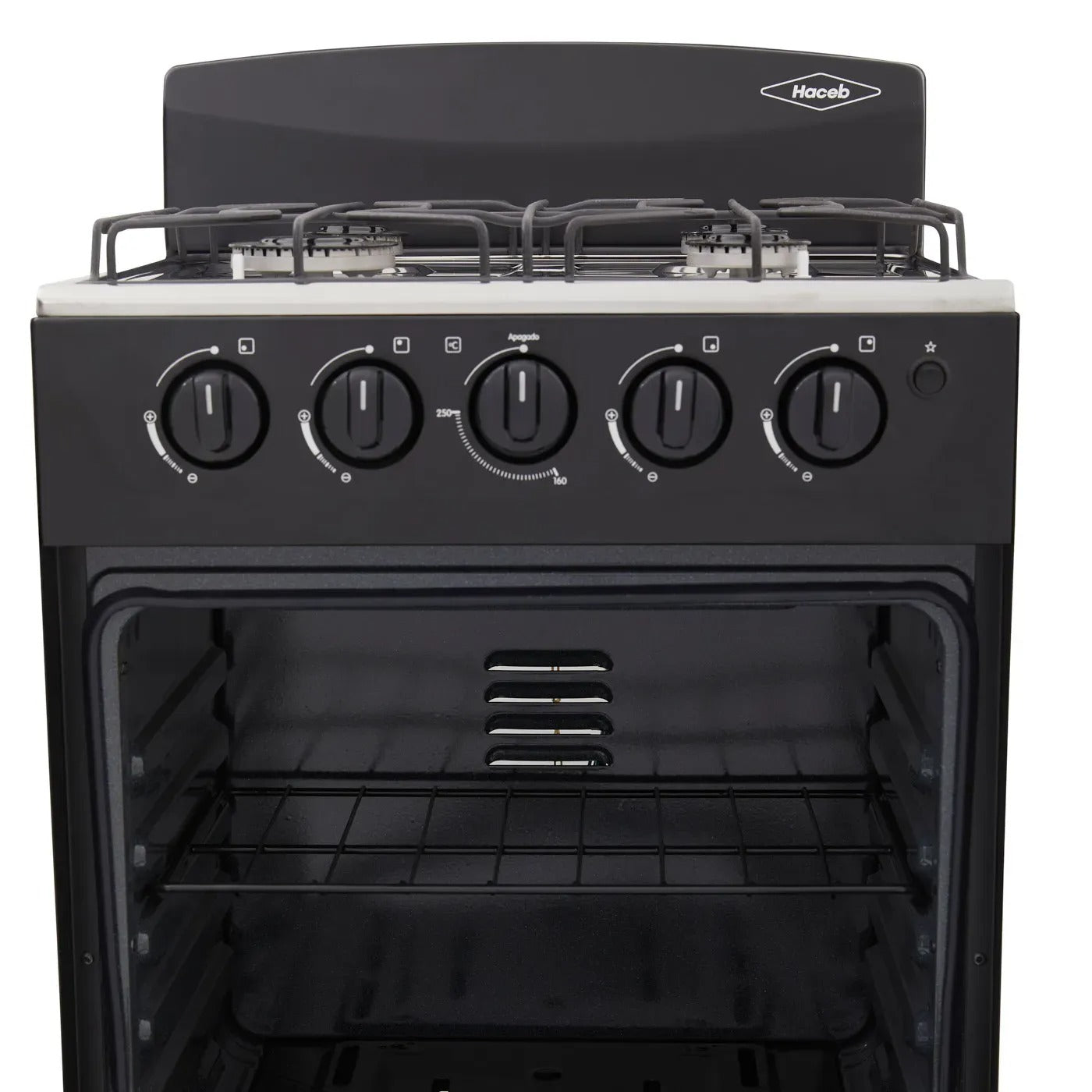 Estufa de Piso HACEB 4 Puestos Con Horno Gas Natural Romero 50-Torre Negro