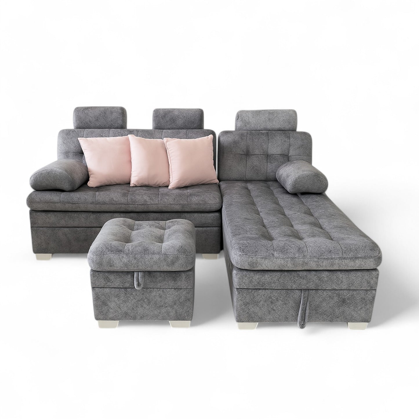 Sala con Sofa Cama en L Acolchado