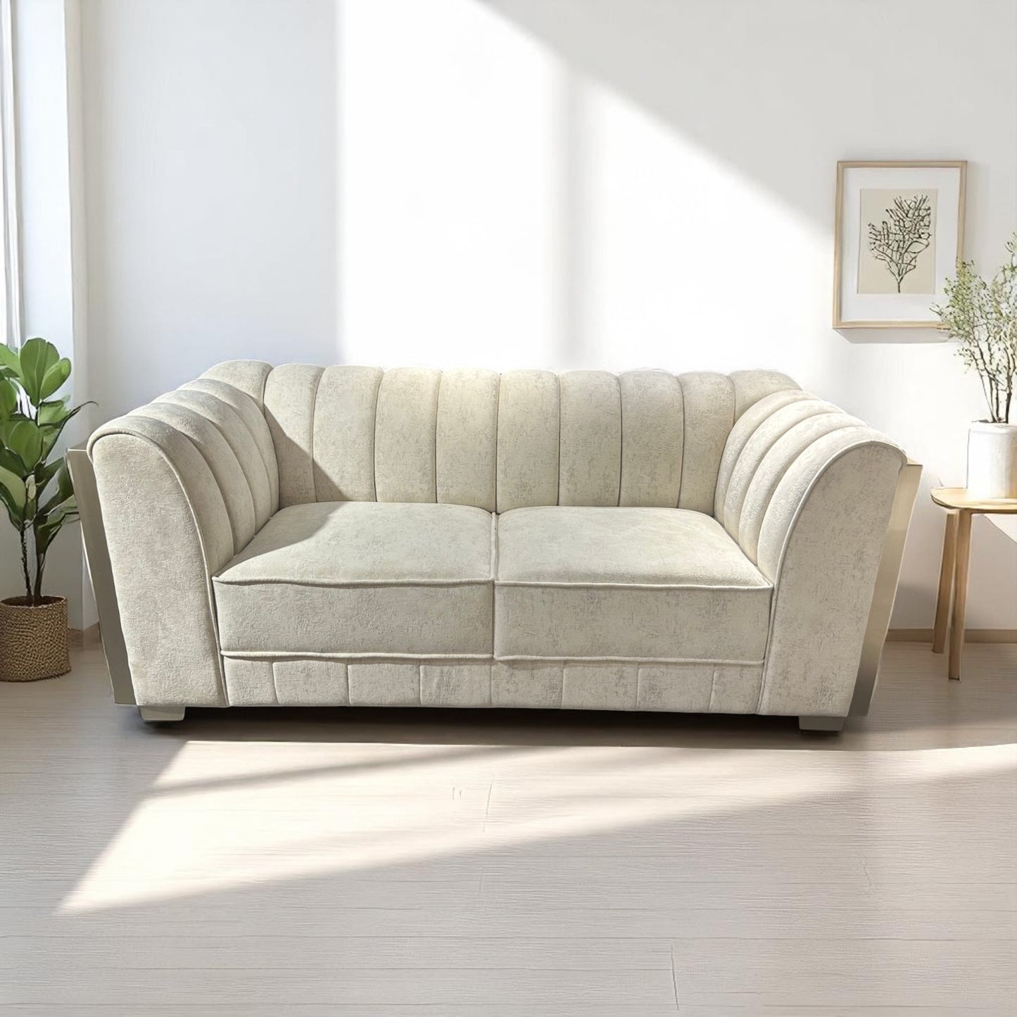 Sofá Vulcano con apliques en Madera – Glamour y Diseño en una Pieza Única