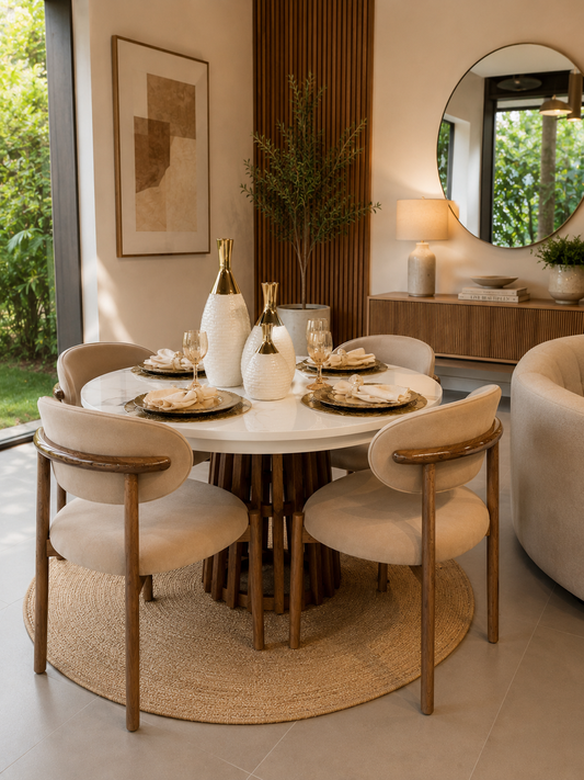 Comedor Nórdico Viena (4 Puestos) | Calidez, Elegancia Contemporánea y Protección Pet Friendly