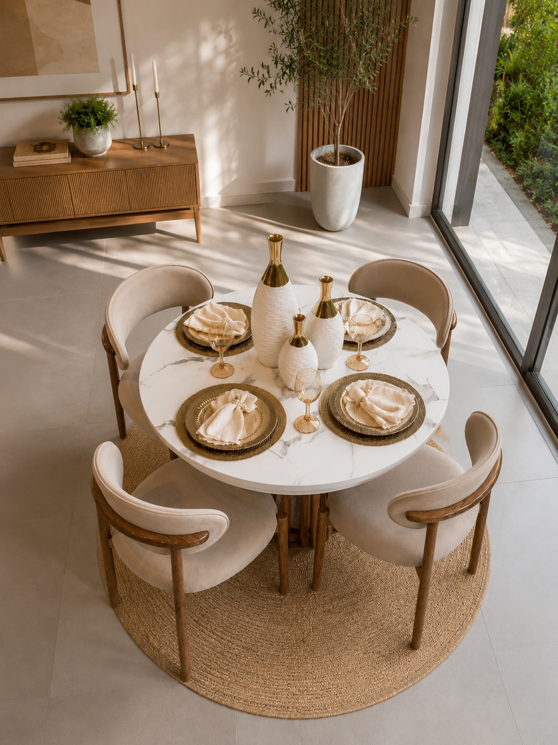 Comedor Nórdico Viena (4 Puestos) | Calidez, Elegancia Contemporánea y Protección Pet Friendly