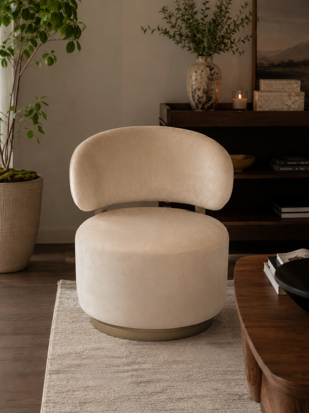 Silla Giratoria de Lujo | Movimiento, Elegancia Orgánica