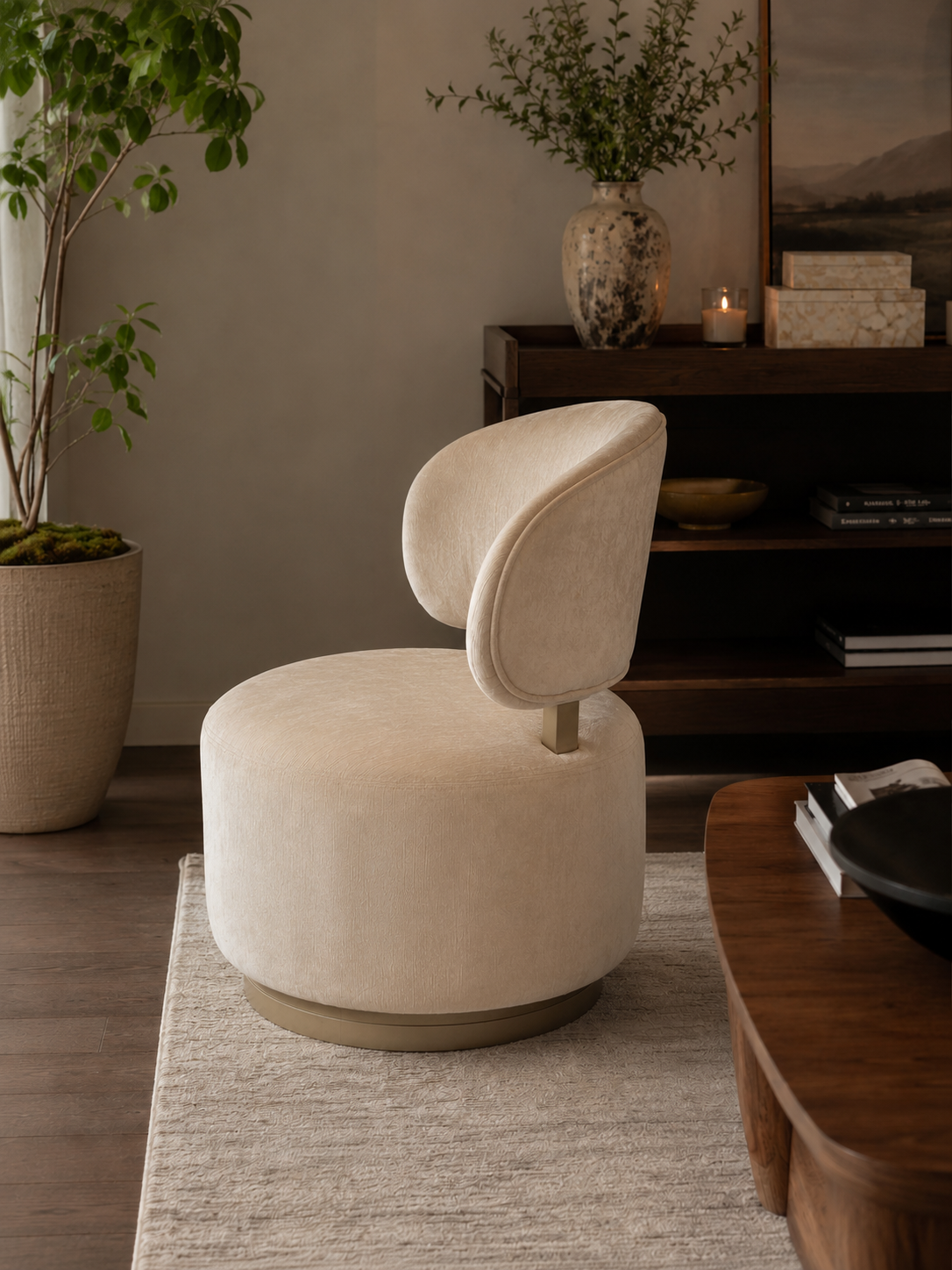 Silla Giratoria de Lujo | Movimiento, Elegancia Orgánica