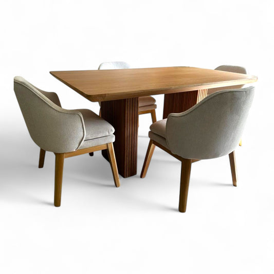 Comedor Turquía con Mesa Tipo Torre – Elegancia Nórdica y Diseño Arquitectónico
