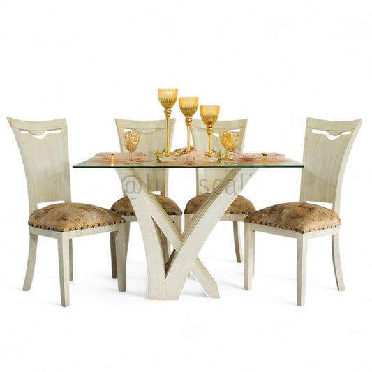Comedor Cuchara con Base Arpa – Encanto Vintage y Artesanía en Cedro