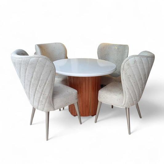 Comedor Bochelli con Mesa Redonda – Estilo Nórdico y Elegancia Atemporal