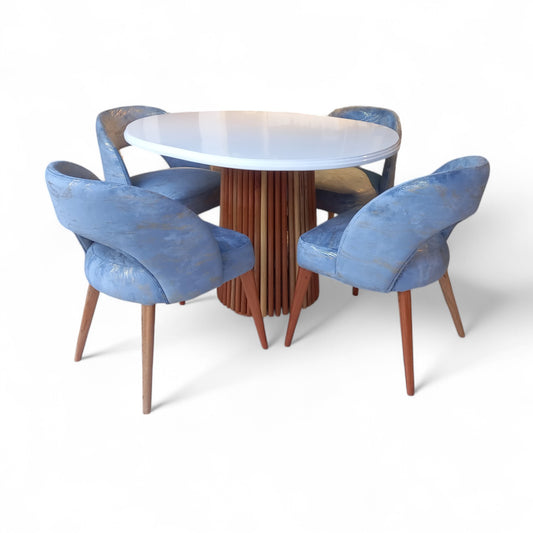 Comedor Grecia con Mesa Redonda – Diseño Nórdico y Estética Atemporal