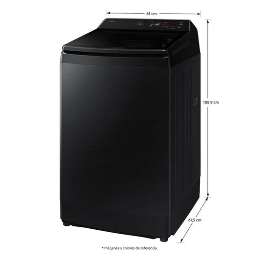Lavadora SAMSUNG Bespoke Carga Superior AI Wash 15 Kg WA80F15S5BCO Negra