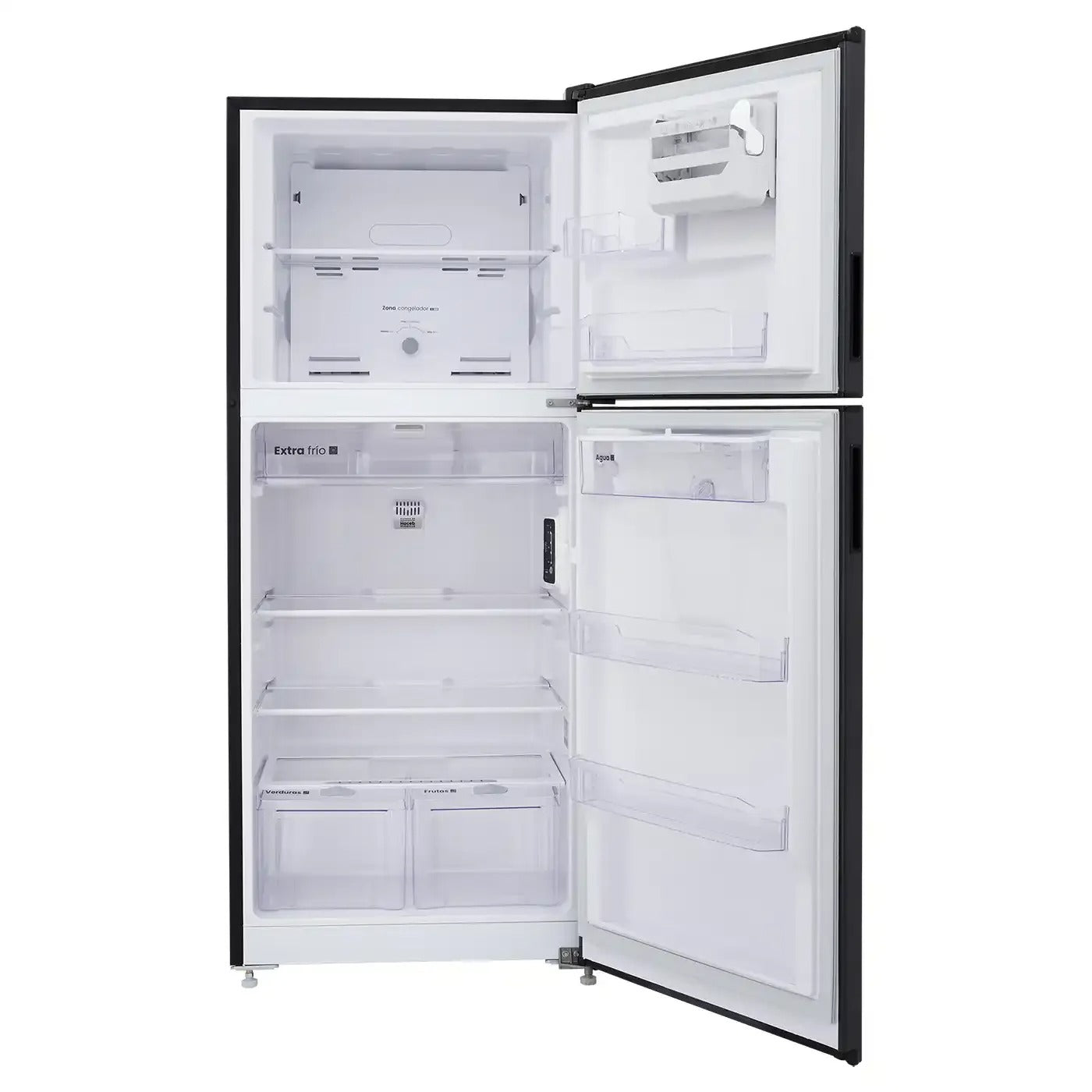 Nevera HACEB No frost Congelador Superior 391 litros N404 Manija Integrada Dispensador de Agua Gris Plomo