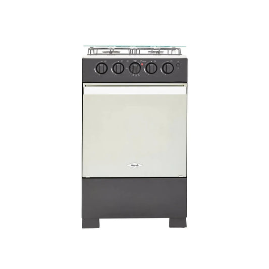 Estufa de Piso HACEB 4 Puestos Con Horno Gas Natural Romero Reflex 50-Vidrio Negro
