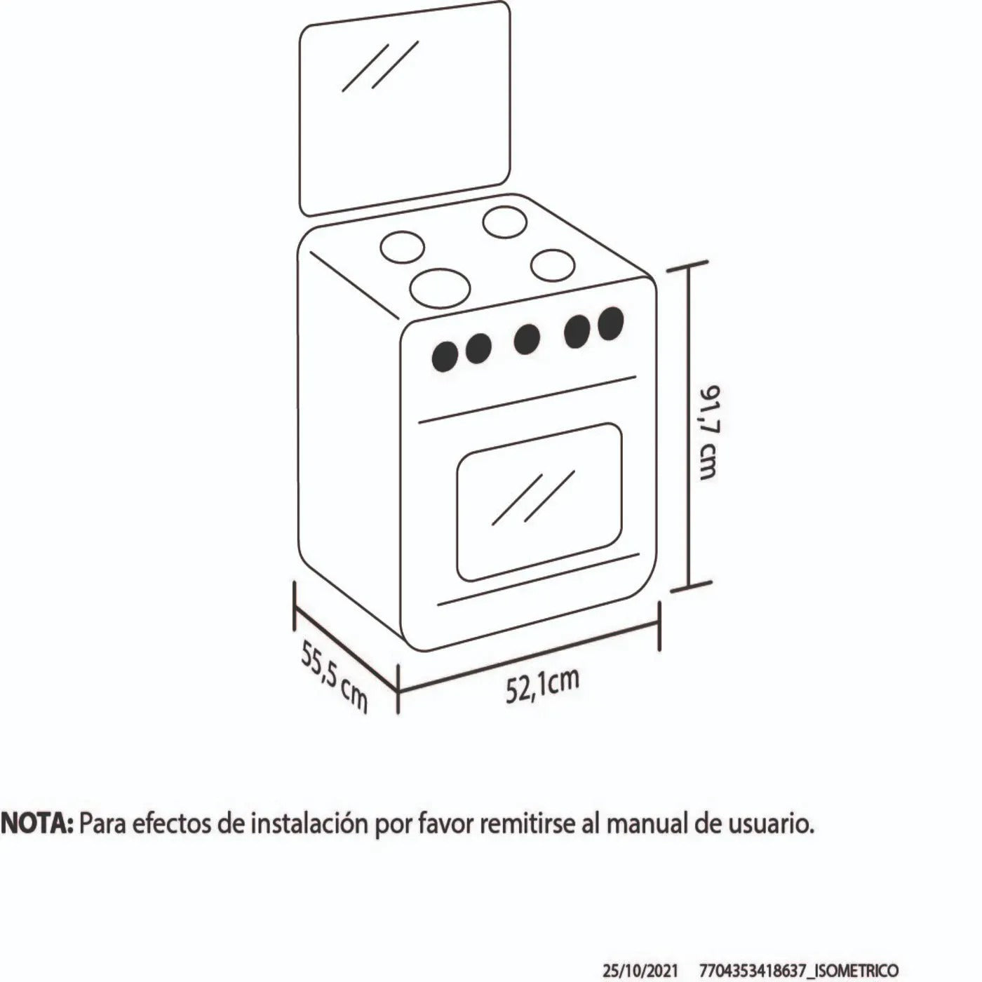 Estufa de Piso HACEB 4 Puestos Con Horno Gas Natural Romero 50-Torre Negro