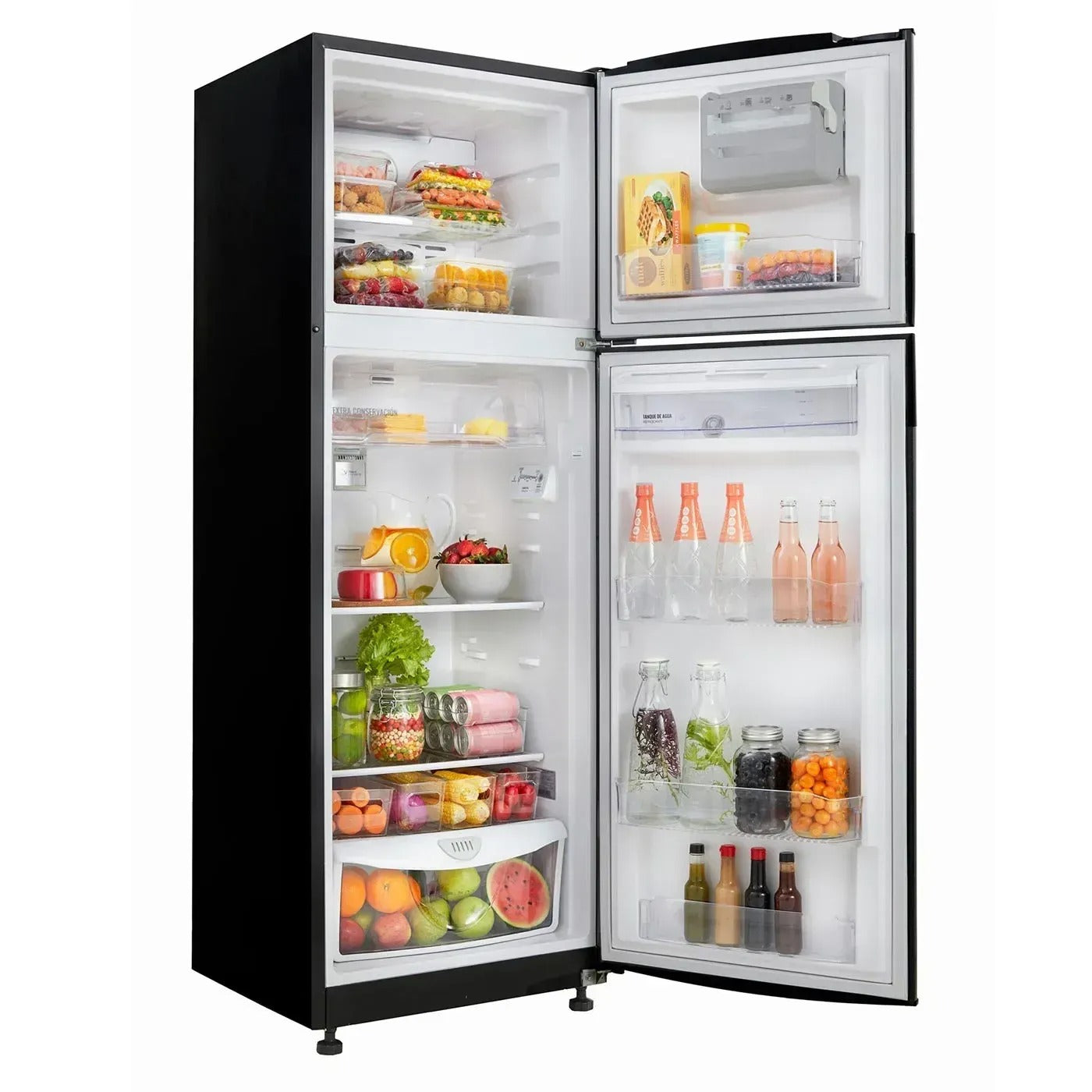 Nevera HACEB No Frost Congelador Superior 294 Litros N311 Manija Interna Inox Negro